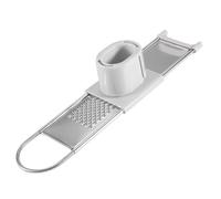 SHOWERORO Trancheuse à Légumes en Acier Inoxydable Blanc Outil Protecteur de Main, Râpe à Carottes Pratique pour Pommes de Terre, Ustensile Cuisine Solide Polyvalent