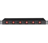 SHOWGEAR 19" 1U Barrette de connexion 6 zones - Multiprises rackables