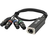 SHOWGEAR CS-4F/3 - Câble multipaire DMX 4 canaux via câble réseau DMX 4 canaux 3 broches (femelle) - DMX accessories