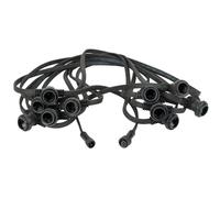 Showgear Festoon Light E27 guirlande, 20 m et 20 douilles, noire
