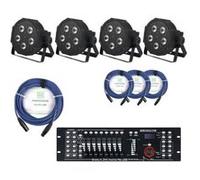 Showlite FLP-5x8W projecteur 4 x set, y compris le contrôleur DMX Master pro USB + statif + câble G