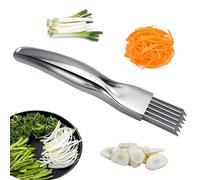 Shred Silk The Knife, couteau à oignon vert haché en acier inoxydable, outil de coupe pour légumes, oignons, ail, hachoir rapide pour ustensiles de cuisine (poignée plate)