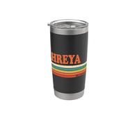 SHREYA Rétro Personnalisé Prénom Vintage Rayures Gobelet isotherme en acier inoxydable double paroi