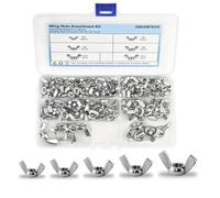 SHSMPXOY 100 Pièces M4/M5/M6/M8/M10 Écrou Papillon Kit, Wing Nuts Écrous À Oreilles, d'Écrous Papillon Métriques à Main, pour Machines, Meubles, Equipements,Outils de Bricolage