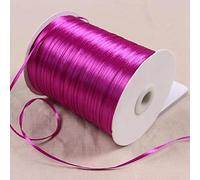 SHTGOI 1 rouleau de ruban de satin, 3 mm x 790 m, en tissu, décoratif, pour sacs à bonbons, corde de fermeture, pour mariage, artisanat, cadeau, fleur, emballage, fuchsia