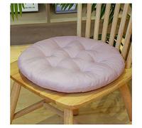 SHTGOI Coussin de siège pour chaise 40 x 40 cm avec sangles - Rembourrage épais pour intérieur et extérieur, rond gris-rose