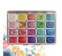 Shuangliao Ensemble Peinture Aquarelle 20 Couleurs | Peintures Aquarelles À Paillettes Minérales Nacrées | Bac Portable De pour Les Débutants en Peinture Aquarelle pour Les Artistes