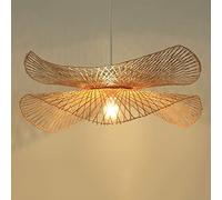 SHUANGZ Luminaire Suspendu en Bambou, Lustre Créatif À Abat-Jour en Bambou Tissé Lampe Tissée À La Main en Osier De Rotin Lampe Suspendue Naturelle Beach Country E27 Réglable en Hauteur Décorations