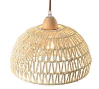 SHUANGZ Lustre En Corde De Chanvre Pour Salle À Manger, Luminaires De Style Ferme Ou Grange, Lanterne Artisanale En Corde De Chanvre Blanche À Une Lumière Pour Îlot De Cuisine, Salon, Chambre