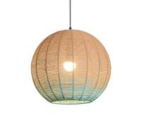 SHUANGZ Lustre Rétro Suspendu Avec Abat-jour Globe Et Panier En Corde | E26 | Suspension rustique pour îlot de cuisine, luminaire en corde de chanvre, lampe unique pour salon