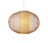 SHUANGZ Suspension Bohème En Rotin, Luminaire Suspendu En Osier, Lustre En Rotin Style Ferme À Une Lumière, Lampe De Plafond Bohème Pour Bar, Comptoir, Îlot De Cuisine, Chambre, Salle À Manger