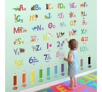 SHUCHING Stickers Muraux Alphabet Enfants, Autocollant Mural Couleur et Chiffres, Décoration Murale pour Chambre Bébé Crèche