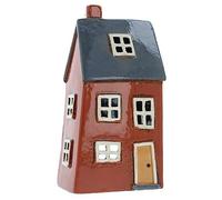 Shudehill Giftware Ceramic Village Pottery Photophore de Couleur vive, Beau Cadeau de Pendaison de crémaillère, décoration d'intérieur, bougeoir... (Rouge/Bleu)