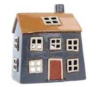 Shudehill Giftware Ceramic Village Pottery Photophore de Couleur vive pour Bougie Chauffe-Plat, Beau Cadeau de Pendaison de crémaillère, décoration d'intérieur, bougeoir... (Bleu/Jaune)