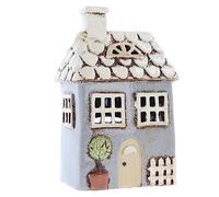 Shudehill Giftware Photophore en céramique en Forme de Maison de Jardin (Petit Gris), 20x12x9 to 30x12.5x9