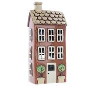 Shudehill Giftware Photophore en céramique en Forme de Maison de Village en Forme de Maison de Jardin, 20x12x9 to 30x12.5x9, Brique Haute