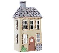 Shudehill Giftware Photophore en céramique pour Maison de Jardin et poterie de Village, bougeoir décoratif pour la Maison (crème Moyenne), 20x12x9 to 30x12.5x9