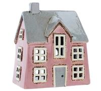 Shudehill Giftware Photophore en céramique Rose en Forme de Maison de Village - Superbe Cadeau de Pendaison de crémaillère, décoration d'intérieur, bougeoir