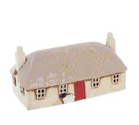 Shudehill Giftware Village Pottery Bougeoir en céramique Collection House Croft Houses - Rouge, chaume, Paille, Bleu Marine, Ardoise, crème ou Gris (Toit de chaume)