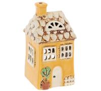 Shudehill Giftware Village Pottery Garden House Bougie chauffe-plat Galets, chaume, ardoise et autres motifs (Petite maison jaune)