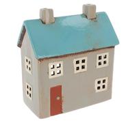 Shudehill Giftware Village Pottery Photophore avec Toit Bleu, 18x20x10 cm