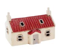 Shudehill Giftware Village Pottery Photophore en céramique Collection House Croft Houses - Rouge, chaume, Paille, Bleu Marine, Ardoise, crème ou Gris (Toit Rouge)