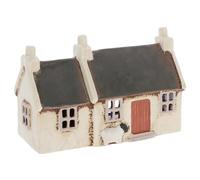 Shudehill Giftware Village Pottery Photophore en céramique Collection House Croft Houses - Rouge, chaume, Paille, Bleu Marine, Ardoise, crème ou Gris (Toit en Ardoise)