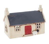 Shudehill Giftware Village Pottery Photophore en céramique Collection House Croft Houses - Rouge, chaume, Paille, Bleu Marine, Ardoise, crème ou Gris (Toit Marine)
