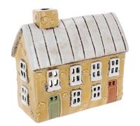 Shudehill Giftware Village Pottery Photophore en céramique Collection Maison pavée Bleu Pastel ou Double terrasse Jaune