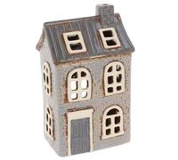 Shudehill Giftware Village Pottery Photophore en céramique Maisons de Briques Gris Neutre Collection Château carrelé, Lilas ou Dormer House (Lilas Brique)