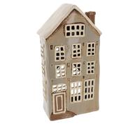 Shudehill Giftware Village Pottery Photophore en forme de maison de ville Gris
