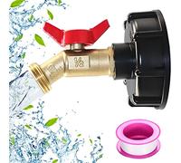 Shunfaji Robinet cuve 1000L IBC raccord Robinet en Laiton, Robinet pour recuperateur d Eau de Pluie, pour Robinet de Jardin, pour d'adaptateur de cuve, S60X6 Filetage Grossier (1/2")