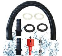 Shunfaji Tuyau de raccordement du recuperateur d Eau de Pluie, y Compris 2 Douilles de Tuyau avec Contre-écrou - Kit de raccordement pour tonneau de Pluie (100cm- A)
