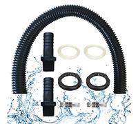 Shunfaji Tuyau de raccordement du recuperateur d Eau de Pluie, y Compris 2 Douilles de Tuyau avec Contre-écrou - Kit de raccordement pour tonneau de Pluie (100cm)