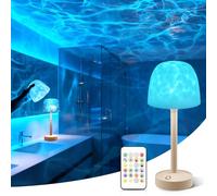 Shuniu Lampe de douche Ocean Lamp Wave - Projecteur de lumière pour salle de bain - 16 couleurs - Lampe de douche rechargeable avec tactile et télécommande - Veilleuse d'ambiance - Décoration de