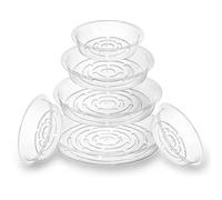 shunkyang Lot de 6 soucoupes en plastique durable pour l'intérieur, soucoupes en plastique transparent, fabriquées en plastique plus épais et plus résistant, avec design plus haut (20,3 cm, 25,4 cm)