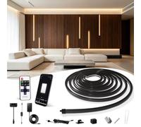 SHUNLEE WiFi Noir Neon LED pour Panneau Acoustique Bois, Ruban LED COB，10M | Plug & Play, 2700K Ruban LED Blanc Chaud Sécable, Néon LED Panneau Acoustique Mural, Contrôlable via Alexa et Smart App