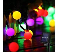 Shunli-Guirlande Lumineuse Solaire 50 Boule LED 10m Fil Souple Imperméable Eclairage Décoration pour Maison Jardin FestivalMulticol