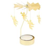 SHUOHONG Photophore Bougie, Bougeoir Rotatif en Métal, Bougeoir Chauffe-Plat pour Bougeoirs, Bougeoirs Doré, Porte Bougie Decorative, Contenant pour Bougies, Deco Interieur Salon Mariage (A)