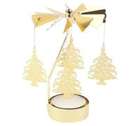 SHUOHONG Photophore Bougie, Bougeoir Rotatif en Métal, Bougeoir Chauffe-Plat pour Bougeoirs, Bougeoirs Doré, Porte Bougie Decorative, Contenant pour Bougies, Deco Interieur Salon Mariage (T)