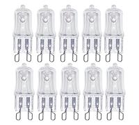 ShuoHui Lot de 10 ampoules halogènes G9 à intensité variable, blanc chaud 2800 K, 230 V, 28 W, 370 lumens pour four et micro-ondes, 300 °C