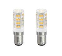 ShuoHui Lot de 2 ampoules B15 B15D 110 V-265 V B15d à double contact à baïonnette, 5 W = 40 W équivalent blanc, pour éclairage d'appareils basse tension, intensité variable (blanc chaud 3000 K)
