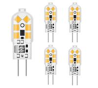ShuoHui Lot de 5 ampoules LED G4 blanc froid 1,2 W 12 V G4 Remplacement pour ampoules halogènes 10 W 120 lm 6000 K 360° 12 V AC/DC Ampoule LED sans scintillement Intensité variable