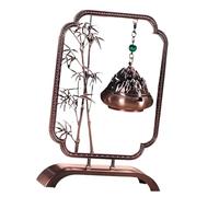 Shurhome Brûleur d'encens chinois à suspendre avec motif de bambou, alliage de cuivre, bronze, diffuseur de parfum, décoration d'intérieur, fumoir en bronze antique