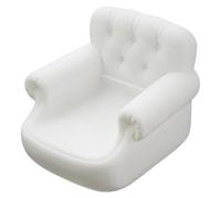 Shurhome Canapé Fauteuil Accent en Résine Echelle 1:12 | Dos touffeté, bras roulés, finition blanc crème pour affichage de table, support photo, étagère de collection