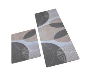 Shurhome Lot de tapis à séchage rapide pour la cuisine, B | Tapis de sol antidérapant en 2 pièces absorbant l'eau pour évier, cuisinière et buanderie