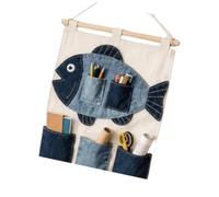 Shurhome Organiseur de sacs muraux avec inserts en textile aspect tissu, A | Rangement de porte pour stylos, notes, ciseaux, aide d'apprentissage décorative