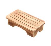 Shurhome Tabouret en bois fait à la main - Marche ergonomique, repose-pieds solide, meuble compact pour entrées et petits espaces en bois pour salle de bain