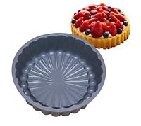 Shurzzesj Moule à gâteau Charlotte en silicone anti-adhésif rond pour cheesecake, moule à gâteau en forme de fleur pour brownie, , , flan, (19 x 6 cm)
