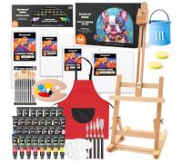 Shuttle Art 66 Pièces Kit Peinture Acrylique Tout-En-Un, Chevalet Peinture avec 30 Tubes Peinture Acrylique (12ml), Pinceaux Peinture, Toile Peinture, Kit Peinture Enfant Adultes Professionnel